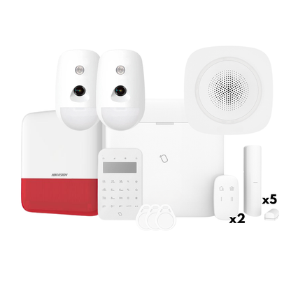 Pack Complet – Alarme maison – 5 fenêtres - 2 PIRCAM, Wi-Fi & 4G