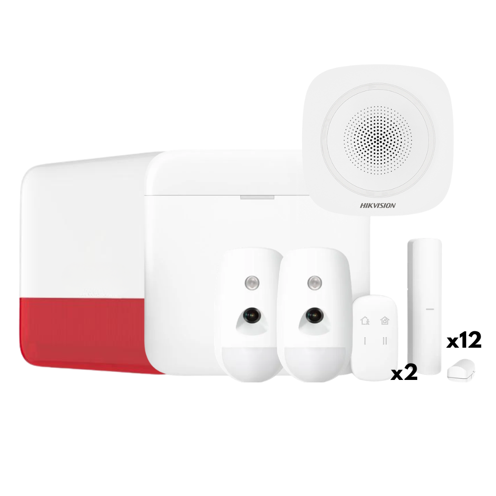 Pack Complet – Alarme maison – 12 fenêtres - 2 PIRCAM, Wi-Fi & 4G